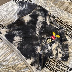 Disney Black and White Tie-Dye Mickey Mouse Tee